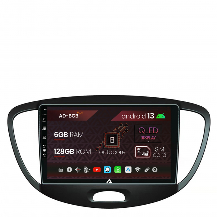 Navigatie Hyundai I10 (2007-2013), Android 13, B-Octacore 6GB RAM + 128GB ROM, 9 Inch - AD-BGB9006+AD-BGRKIT198