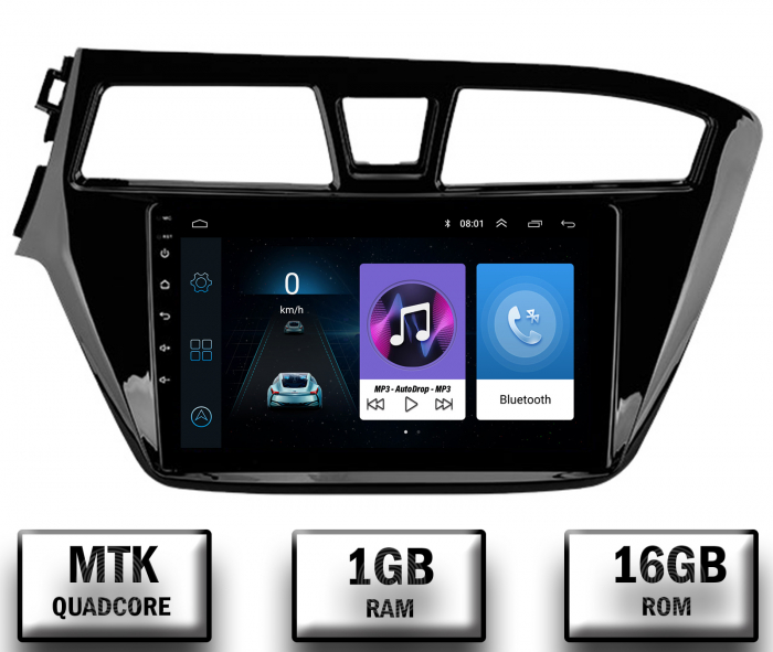 Navigatie Hyundai I20 (2014-2018), Android 10, P-Quadcore 1GB RAM + 16GB ROM, 9 Inch - AD-BGP9001+AD-BGRKIT194