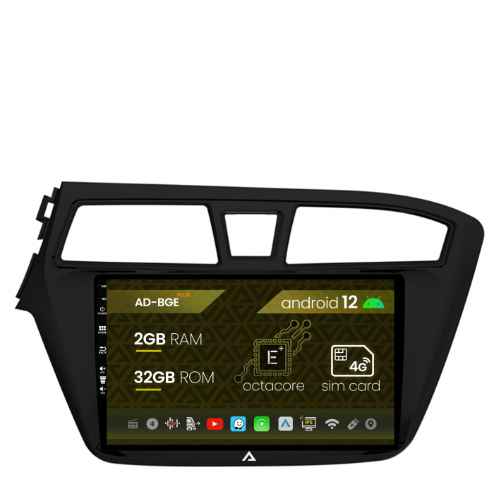 Navigatie Hyundai I20 (2014-2018), Android 12, E-Octacore 2GB RAM + 32GB ROM, 9 Inch - AD-BGE9002+AD-BGRKIT194