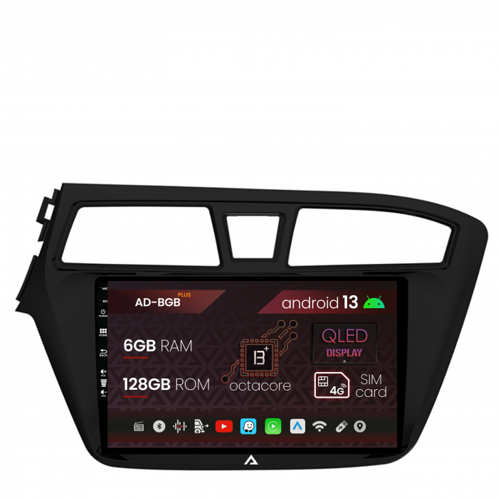 Navigatie Hyundai I20 (2014-2018), Android 13, B-Octacore 6GB RAM + 128GB ROM, 9 Inch - AD-BGB9006+AD-BGRKIT194