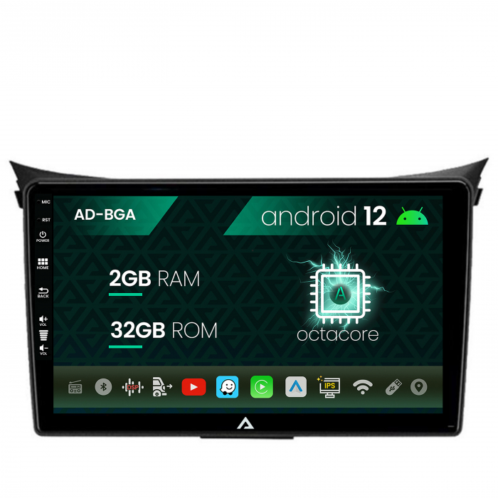 Navigatie Hyundai I30 (2012-2016), Android 13, A-Octacore 2GB RAM + 32GB ROM, 9 Inch - AD-BGA9002+AD-BGRKIT216V2