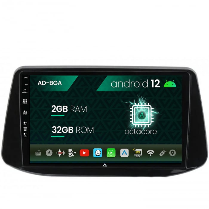 Navigatie Hyundai I30 (2017-Prezent), Android 13, A-Octacore 2GB RAM + 32GB ROM, 9 Inch - AD-BGA9002+AD-BGRKIT202