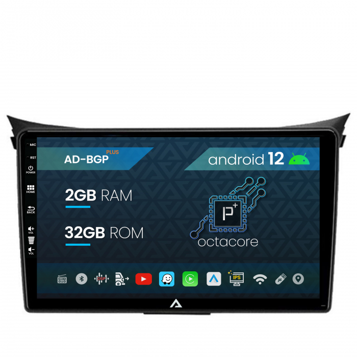 Navigatie Hyundai I30 (2012-2016), Android 12, P-Octacore 2GB RAM + 32GB ROM, 9 Inch - AD-BGP9002+AD-BGRKIT216V2