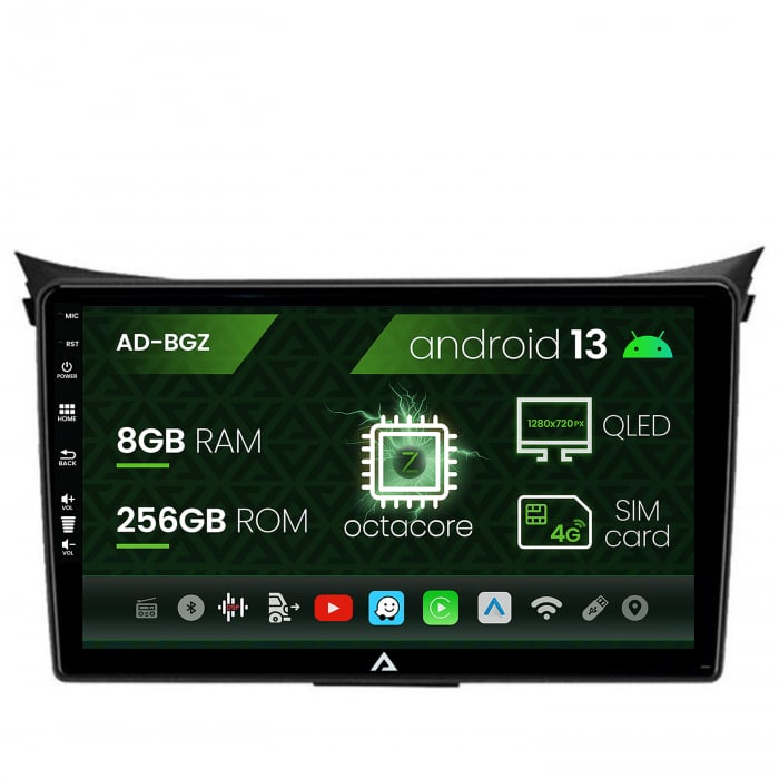 Navigatie Hyundai I30 (2012-2016), Android 13, Z-Octacore 8GB RAM + 256GB ROM, 9 Inch - AD-BGZ9008+AD-BGRKIT216V2