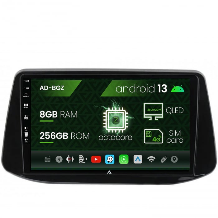 Navigatie Hyundai I30 (2017-Prezent), Android 13, Z-Octacore   8GB RAM + 256GB ROM, 9 Inch - AD-BGZ9008+AD-BGRKIT202