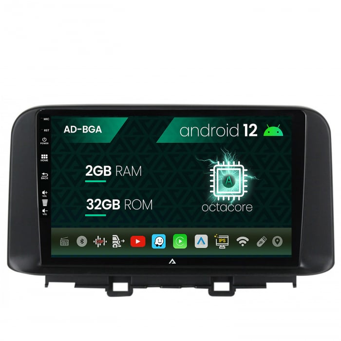 Navigatie Hyundai Kona (2018+), Android 13, A-Octacore 2GB RAM + 32GB ROM, 9 Inch - AD-BGA9002+AD-BGRKIT183V2