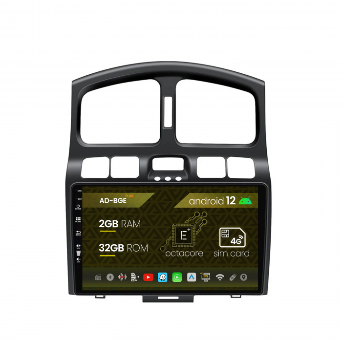 Navigatie Hyundai Santa Fe (2001-2005), Android 12, E-Octacore 2GB RAM + 32GB ROM, 9 Inch - AD-BGE9002+AD-BGRKIT210V2