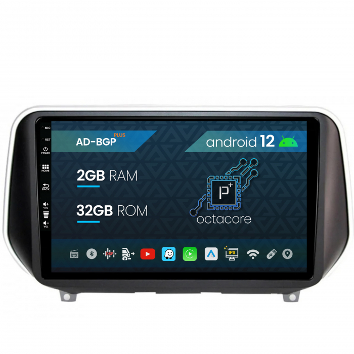 Navigatie Hyundai Santa Fe (2018-Prezent), Android 12, P-Octacore 2GB RAM + 32GB ROM, 9 Inch - AD-BGP9002+AD-BGRKIT223