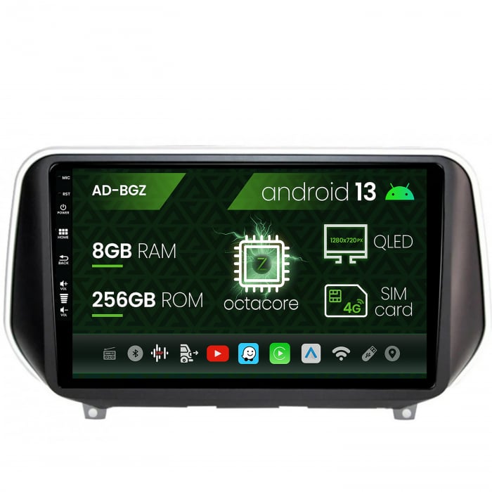 Navigatie Hyundai Santa Fe (2018-Prezent), Android 13, Z-Octacore 8GB RAM + 256GB ROM, 9 Inch - AD-BGZ9008+AD-BGRKIT223