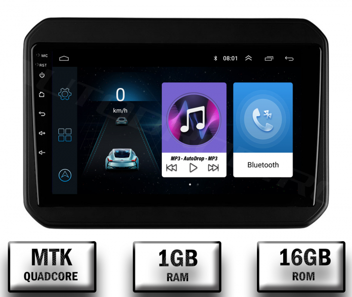 Navigatie Suzuki Ignis (2016+), Android 10, P-Quadcore   1GB RAM + 16GB ROM, 9 Inch - AD-BGP9001+AD-BGRKIT308