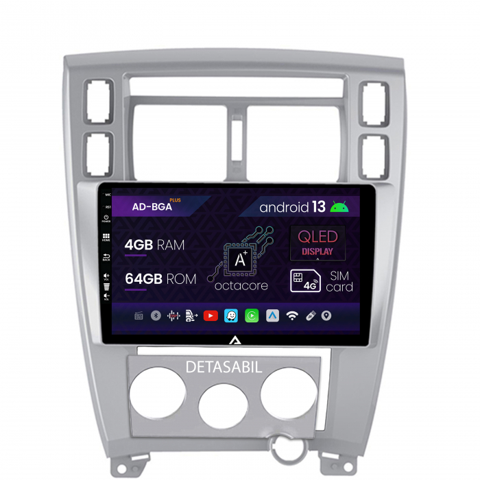 Navigatie Hyundai Tucson (2004-2009), Android 13, A-Octacore   4GB RAM + 64GB ROM, 10.1 Inch - AD-BGA10004+AD-BGRKIT200
