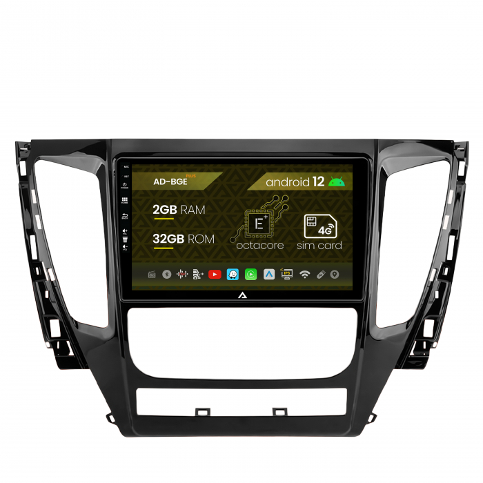 Navigatie Mitsubishi Pajero 2017, Android 12, E-Octacore 2GB RAM + 32GB ROM, 9 Inch - AD-BGE9002+AD-BGRKIT270