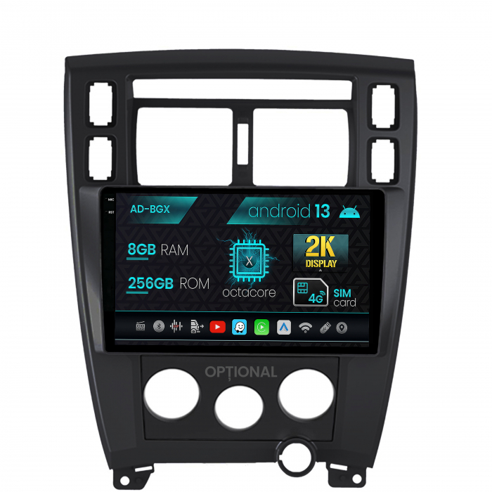 Navigatie Hyundai Tucson (2006-2013), Android 13, X-Octacore   8GB RAM + 256GB ROM, 10.36 Inch - AD-BGX10008+AD-BGRKIT200B