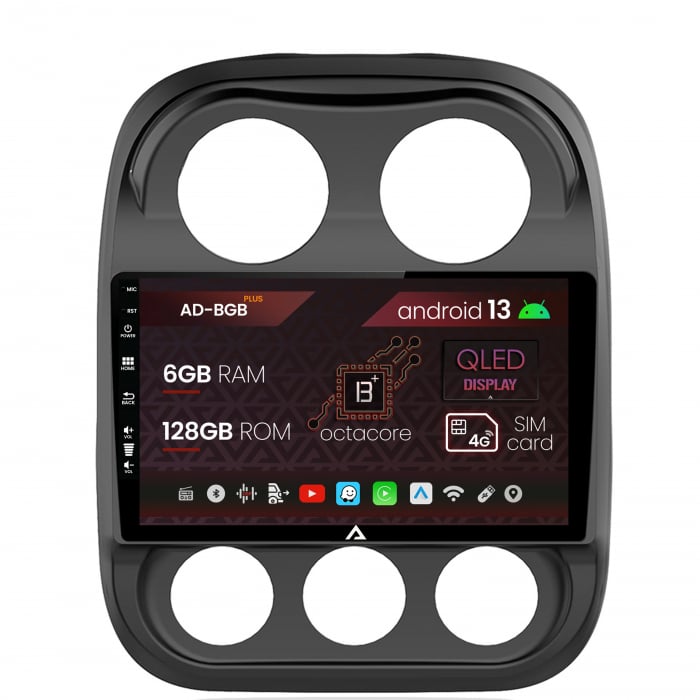 Navigatie Jeep Compass (2009-2016), Android 13, B-Octacore 6GB RAM + 128GB ROM, 10.1 Inch - AD-BGB9006+AD-BGRKIT284