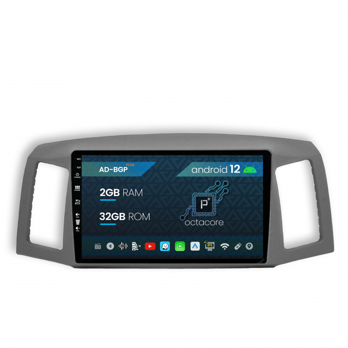 Navigatie Jeep Grand Cherokee (2004-2007), Android 12, P-Octacore 2GB RAM + 32GB ROM, 9 Inch - AD-BGP10002+AD-BGRKIT297v2