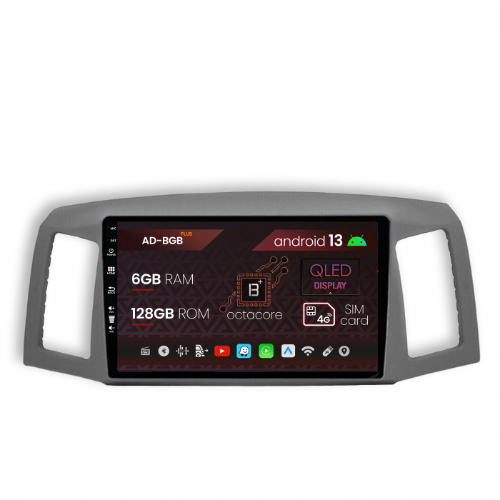 Navigatie Jeep Grand Cherokee (2004-2007), Android 13, B-Octacore   6GB RAM + 128GB ROM, 9 Inch - AD-BGB10006+AD-BGRKIT297v2