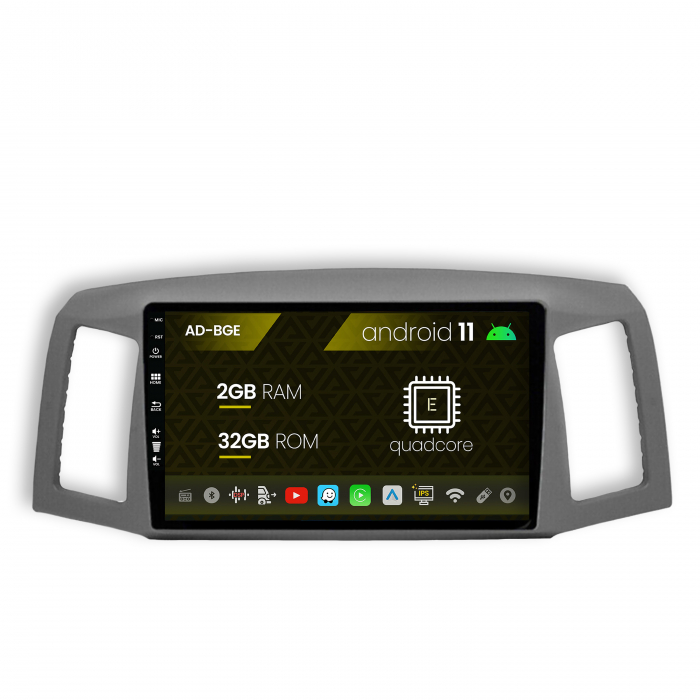 Navigatie Jeep Grand Cherokee (2004-2007), Android 11, E-Quadcore 2GB RAM + 32GB ROM, 9 Inch - AD-BGE10002+AD-BGRKIT297v2