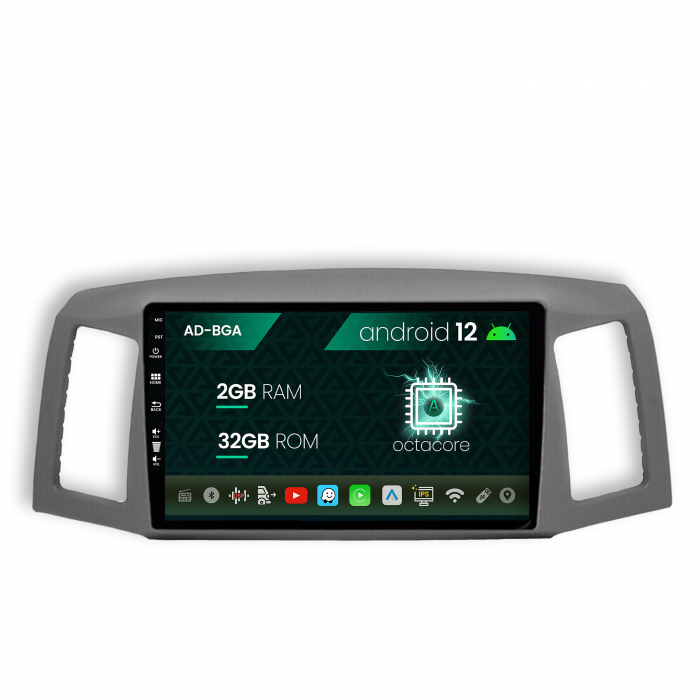 Navigatie Jeep Grand Cherokee (2004-2007), Android 13, A-Octacore 2GB RAM + 32GB ROM, 9 Inch - AD-BGA10002+AD-BGRKIT297v2