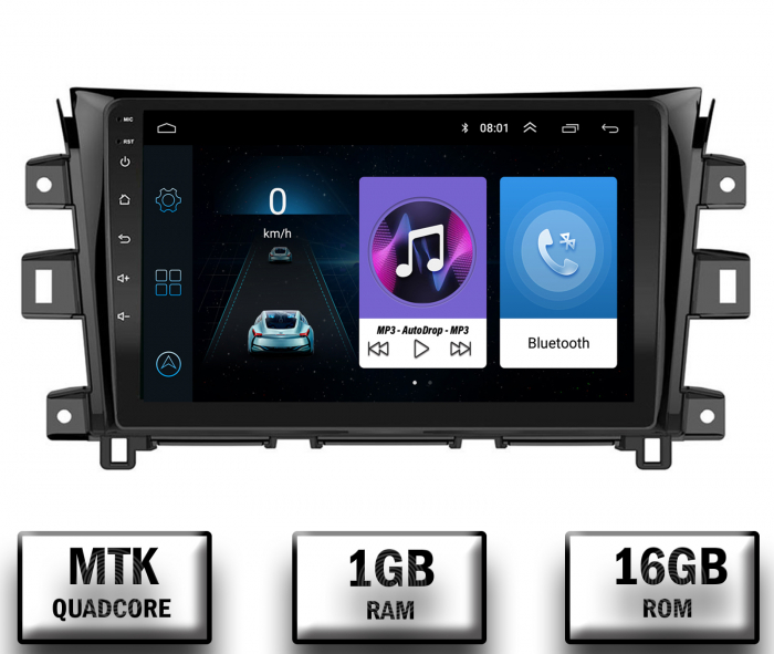 Navigatie Nissan Navara (2015+), Android 10, P-Quadcore 1GB RAM + 16GB ROM, 9 Inch - AD-BGP9001+AD-BGRKIT163