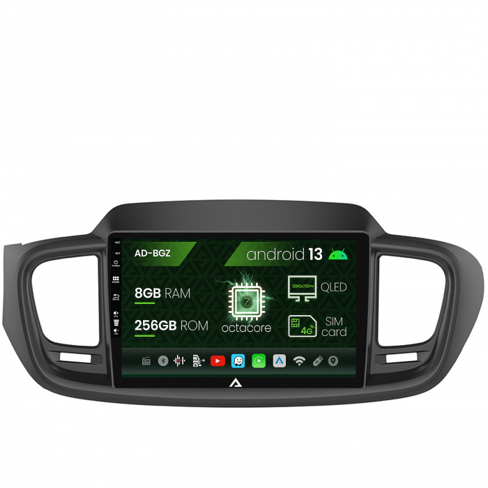 Navigatie Kia Sorento (2014+), Android 13, Z-Octacore 8GB RAM + 256GB ROM, 10.1 Inch - AD-BGZ10008+AD-BGRKIT184