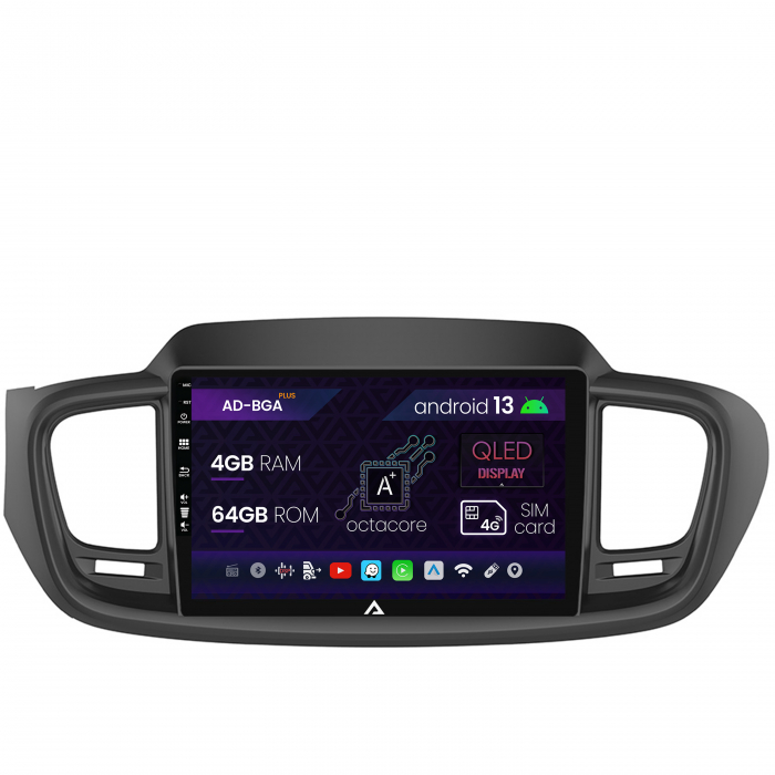 Navigatie Kia Sorento (2014+), Android 13, A-Octacore 4GB RAM + 64GB ROM, 10.1 Inch - AD-BGA10004+AD-BGRKIT184