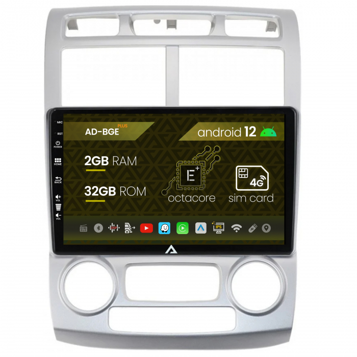 Navigatie Kia Sportage (2005-2010) M AC, Android 12, E-Octacore   2GB RAM + 32GB ROM, 9 Inch - AD-BGE9002+AD-BGRKIT148