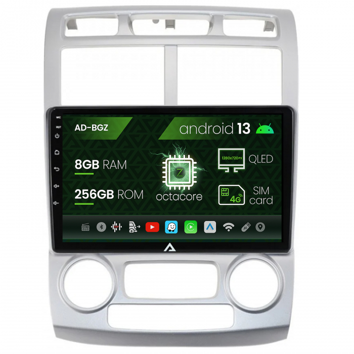 Navigatie Kia Sportage (2005-2010) M AC, Android 13, Z-Octacore   8GB RAM + 256GB ROM, 9 Inch - AD-BGZ9008+AD-BGRKIT148