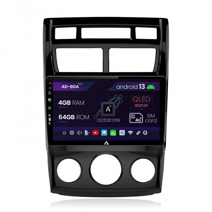 Navigatie Kia Sportage (2005-2010) M AC, Android 13, A-Octacore   4GB RAM + 64GB ROM, 9 Inch - AD-BGA9004+AD-BGRKIT148S