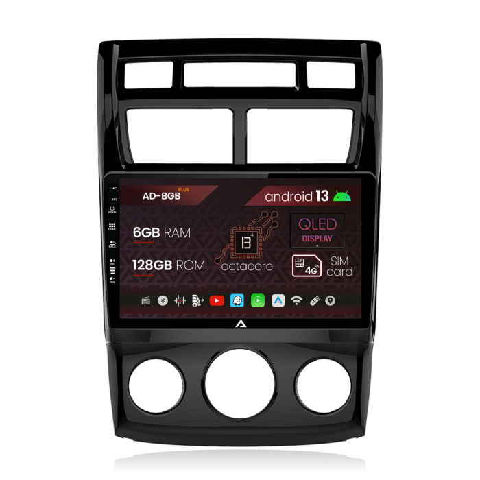 Navigatie Kia Sportage (2005-2010) M AC, Android 13, B-Octacore   6GB RAM + 128GB ROM, 9 Inch - AD-BGB9006+AD-BGRKIT148S