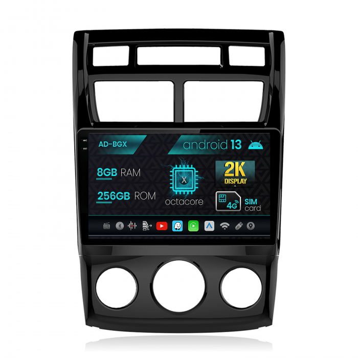 Navigatie Kia Sportage (2005-2010) M AC, Android 13, X-Octacore   8GB RAM + 256GB ROM, 9.5 Inch - AD-BGX9008+AD-BGRKIT148S