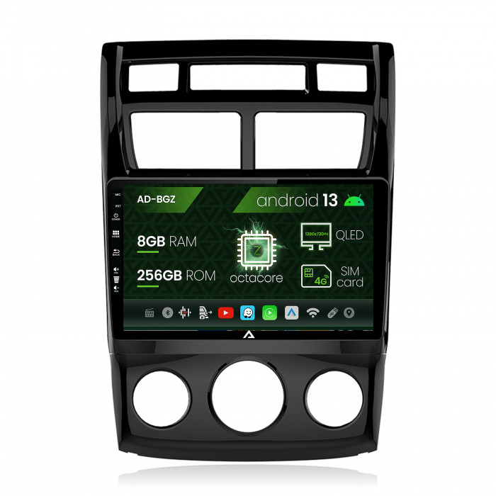 Navigatie Kia Sportage (2005-2010) M AC, Android 13, Z-Octacore   8GB RAM + 256GB ROM, 9 Inch - AD-BGZ9008+AD-BGRKIT148S