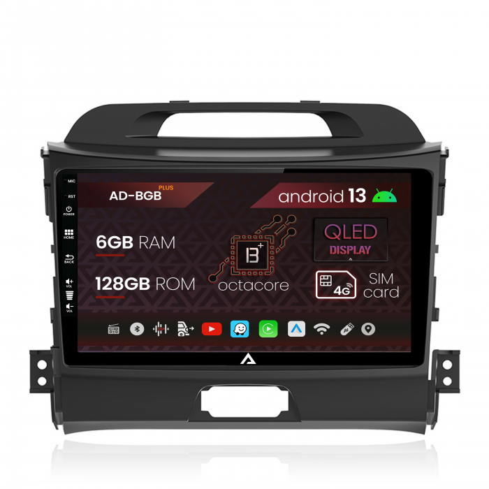 Navigatie Kia Sportage (2010-2016), Android 13, B-Octacore   6GB RAM + 128GB ROM, 9 Inch - AD-BGB9006+AD-BGRKIT146