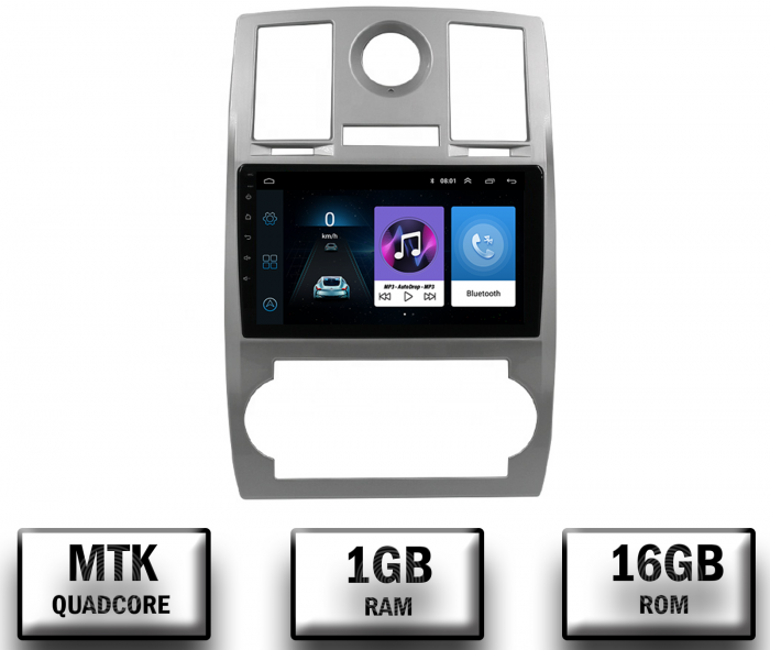 Navigatie Chrysler 300C (2004-2011), Android 10, P-Quadcore   1GB RAM + 16GB ROM, 9 Inch - AD-BGP9001+AD-BGRKIT421