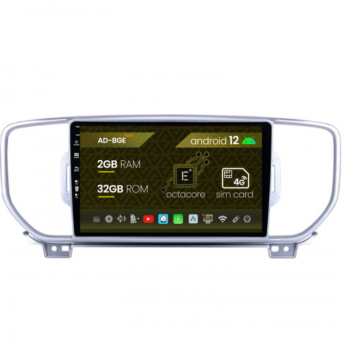 Navigatie Kia Sportage (2016-2018), Android 12, E-Octacore   2GB RAM + 32GB ROM, 9 Inch - AD-BGE9002+AD-BGRKIT150V2
