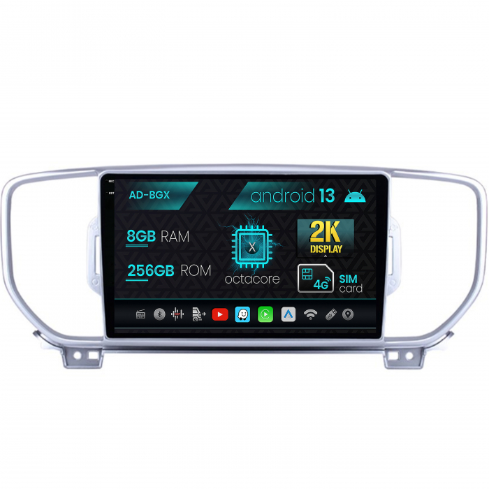 Navigatie Kia Sportage (2016-2018), Android 13, X-Octacore   8GB RAM + 256GB ROM, 9.5 Inch - AD-BGX9008+AD-BGRKIT150V2