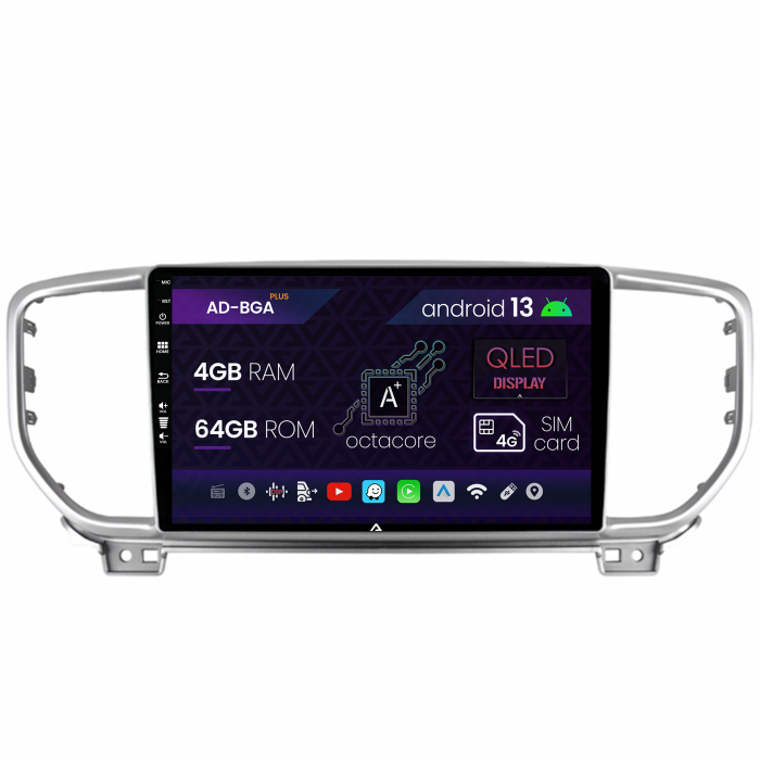 Navigatie Kia Sportage (2018+), Android 13, A-Octacore   4GB RAM + 64GB ROM, 9 Inch - AD-BGA9004+AD-BGRKIT150