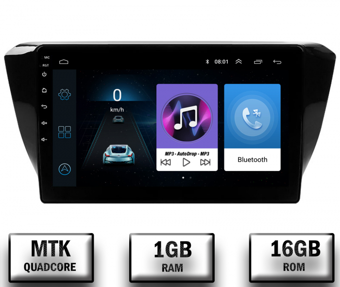 Navigatie Superb 3 (2015+), Android 10, P-Quadcore   1GB RAM + 16GB ROM, 10.1 Inch - AD-BGP10001+AD-BGRKIT034