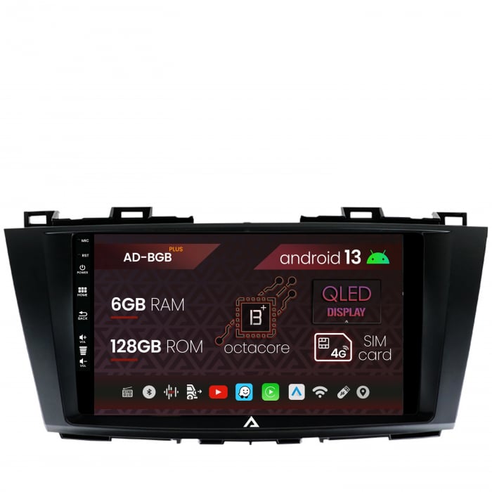 Navigatie Mazda 5 (2010-2015), Android 13, B-Octacore 6GB RAM + 128GB ROM, 9 Inch - AD-BGB9006+AD-BGRKIT323