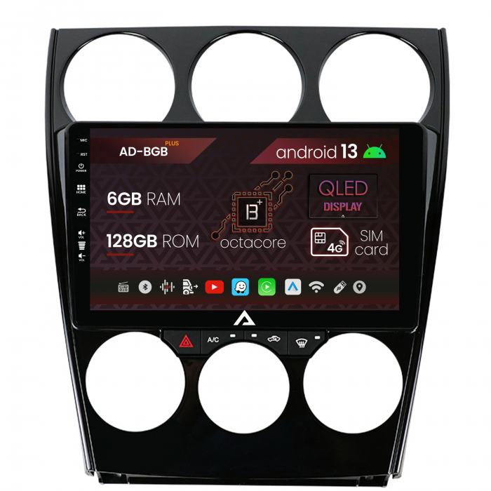 Navigatie Mazda 6 (2002-2008), Android 13, B-Octacore 6GB RAM + 128GB ROM, 9 Inch - AD-BGB9006+AD-BGRKIT321