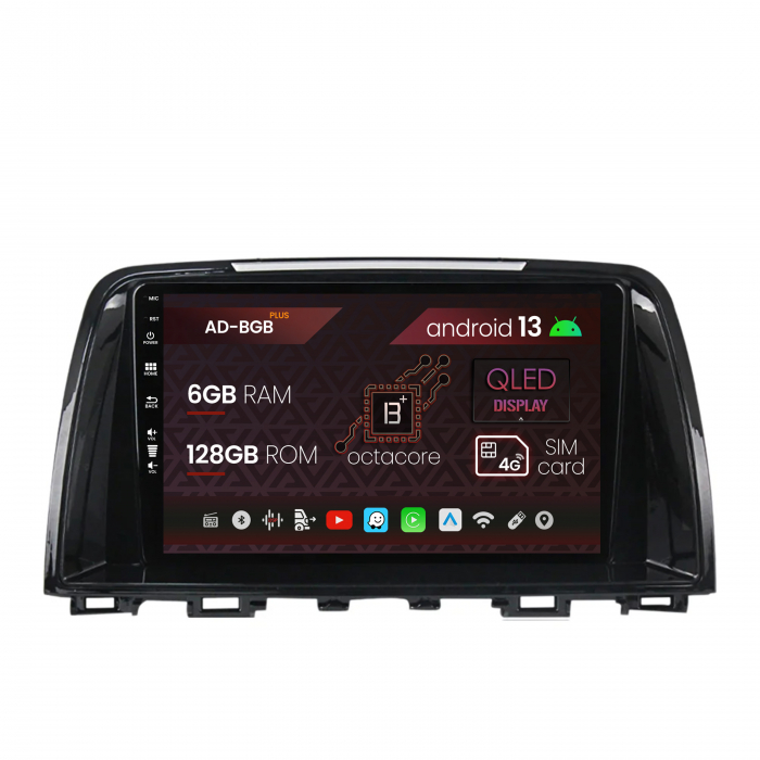 Navigatie Mazda 6 (2012-2017), Android 13, B-Octacore 6GB RAM + 128GB ROM, 9 Inch - AD-BGB9006+AD-BGRKIT328v2