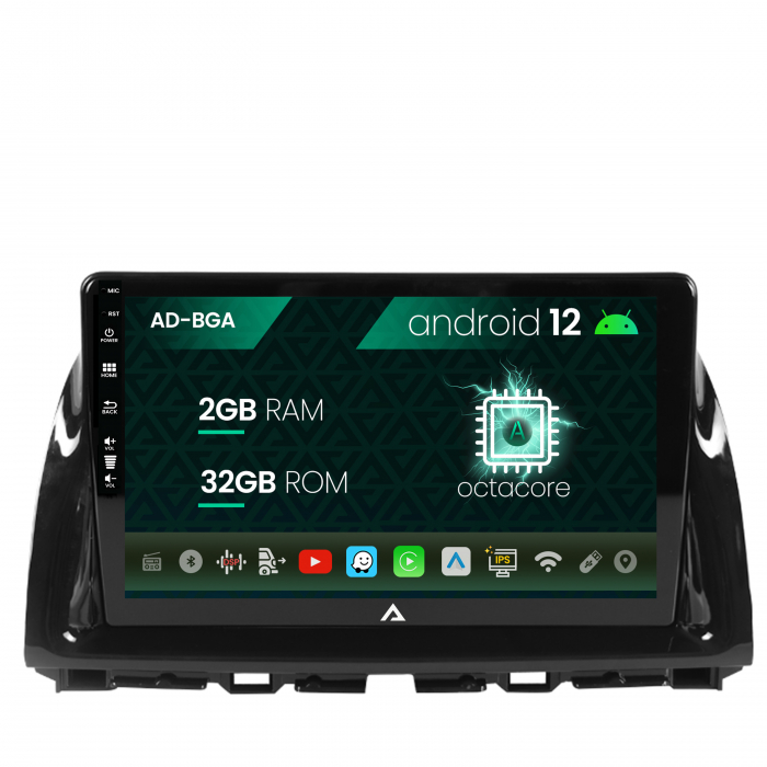 Navigatie Mazda CX-5 (2012-2015), Android 13, A-Octacore 2GB RAM + 32GB ROM, 9 Inch - AD-BGA9002+AD-BGRKIT319