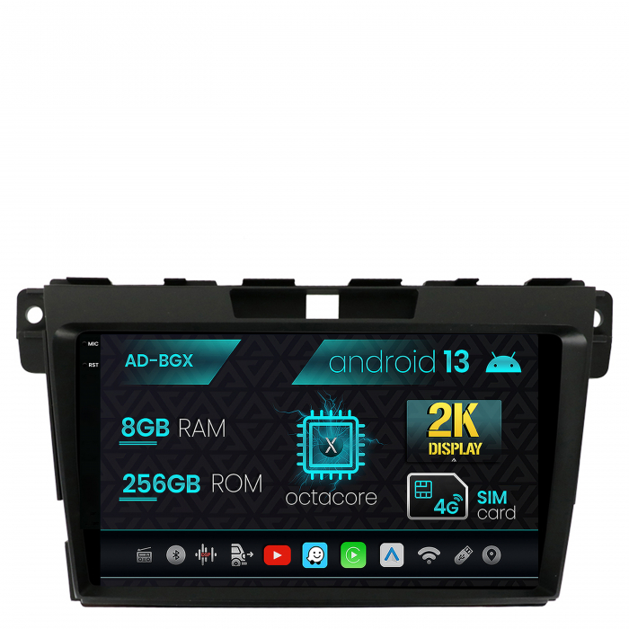 Navigatie Mazda CX-7 (2008-2013), Android 13, X-Octacore   8GB RAM + 256GB ROM, 9.5 Inch - AD-BGX9008+AD-BGRKIT326