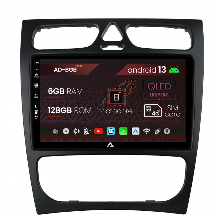 Navigatie Mercedes Benz C-Class W203 (2000-2005), Android 13, B-Octacore   6GB RAM + 128GB ROM, 9 Inch - AD-BGB9006+AD-BGRKIT416