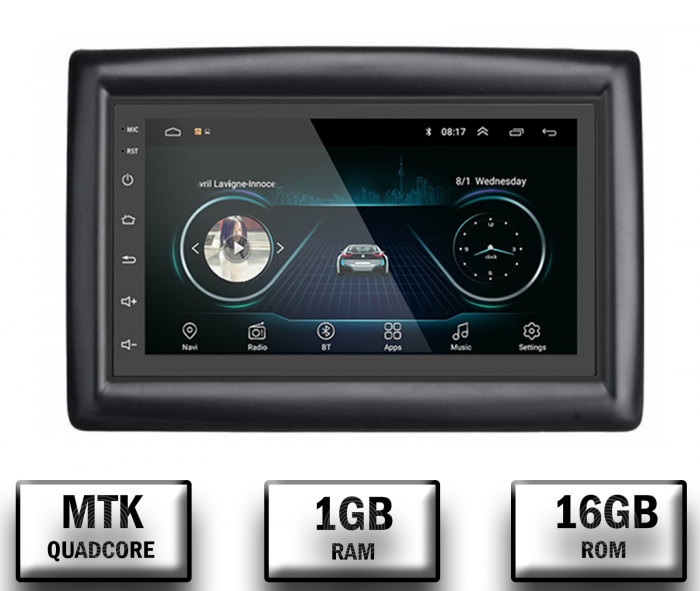 Navigatie Renault Megane 2 (2002-2009), Android 10, P-Quadcore   1GB RAM + 16GB ROM, 7 Inch - AD-BGP1001+AD-BGRRE0032DIN