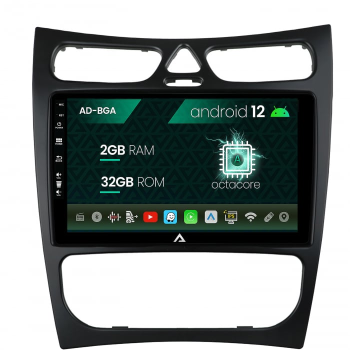 Navigatie Mercedes Benz CLK W209 (2000-2005) (2000-2005), Android 13, A-Octacore 2GB RAM + 32GB ROM, 9 INCH - AD-BGA9002+AD-BGRKIT416V2