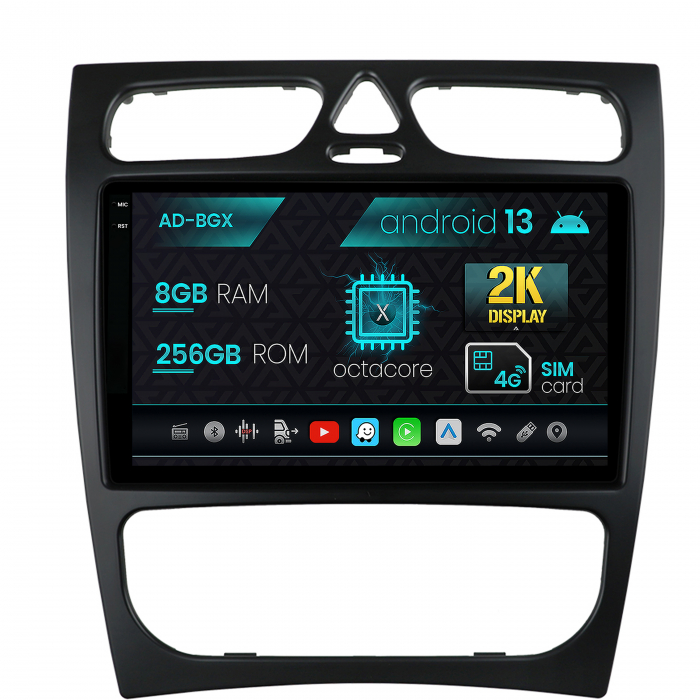 Navigatie Mercedes Benz C-Class W203 (2000-2005), Android 13, X-Octacore   8GB RAM + 256GB ROM, 9.5 Inch - AD-BGX9008+AD-BGRKIT416