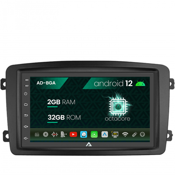 Navigatie Mercedes Benz C-Class W203 Vito Viano CLK, Android 13, A-Quadcore 2GB RAM + 32GB ROM, 7 Inch - AD-BGA1002+AD-BGRBE014