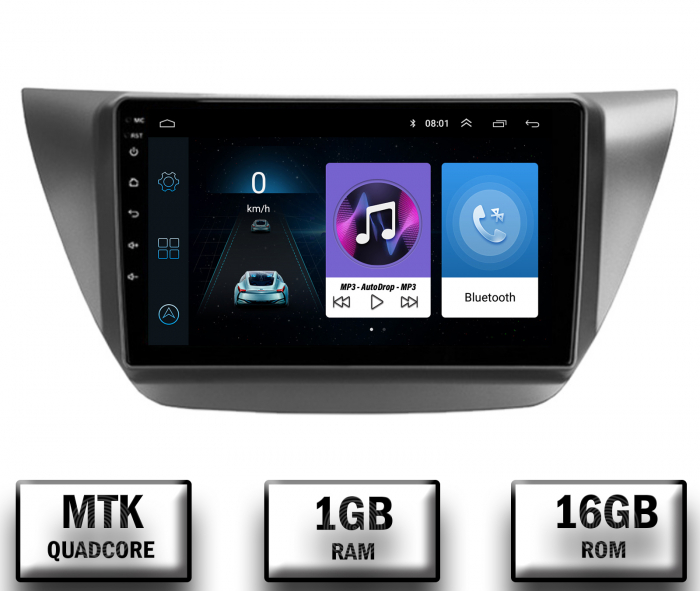 Navigatie Mitsubishi Lancer (2001-2010), Android 10, P-Quadcore   1GB RAM + 16GB ROM, 9 Inch - AD-BGP9001+AD-BGRKIT282