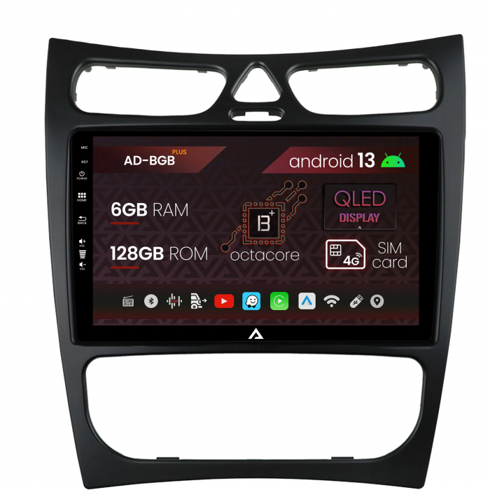 Navigatie Mercedes Benz CLK W209 (2000-2005) (2000-2005), Android 13, B-Octacore 6GB RAM + 128GB ROM, 9 Inch - AD-BGB9006+AD-BGRKIT416V2