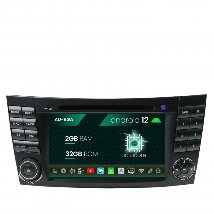 Navigatie Mercedes Benz E-Class W211 CLS W219, Android 13, A-Octacore 2GB RAM + 32GB ROM, 7 Inch cu DVD - AD-BGAMBW2112AC